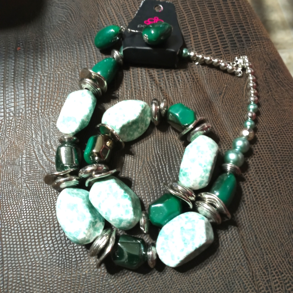 Necklace with matching earrings and bracelet
